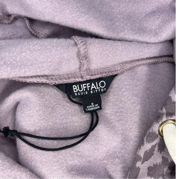 Buffalo David Bitton Animal Print Hoodie - Size S - Cozy Oversized Sweatshirt - Picture 3 of 11